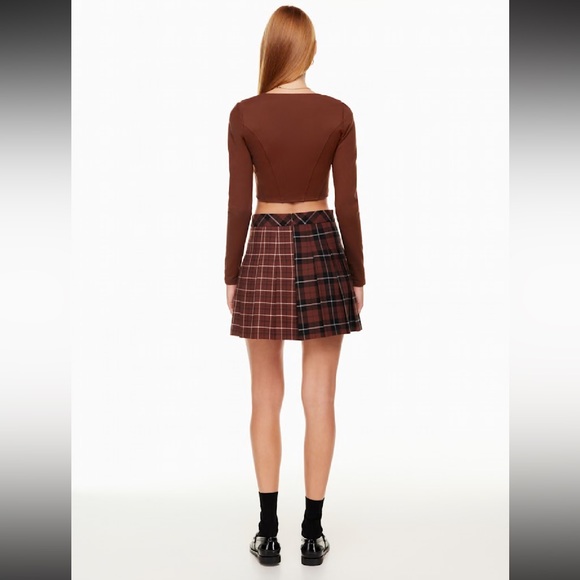 pale yellow Aritzia Sunday Best zip up long sleeve crop/corset-style top size M - Picture 11 of 11